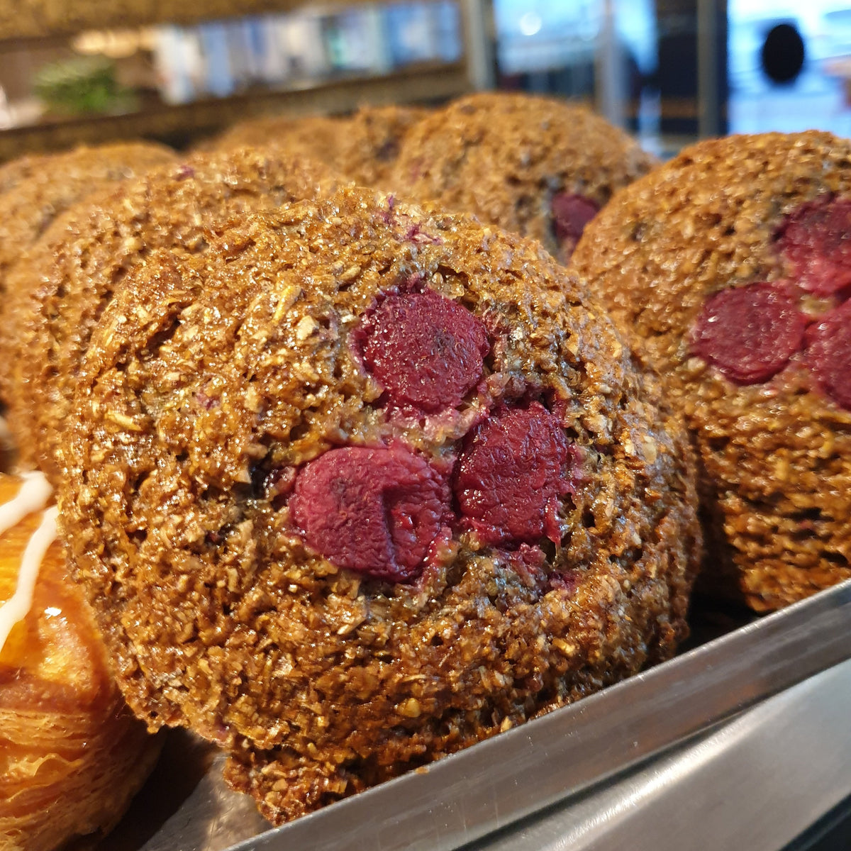 Bran & Raspberry Muffin -  bran, muffin, Muffins Scones Pastries, Sweet Treat