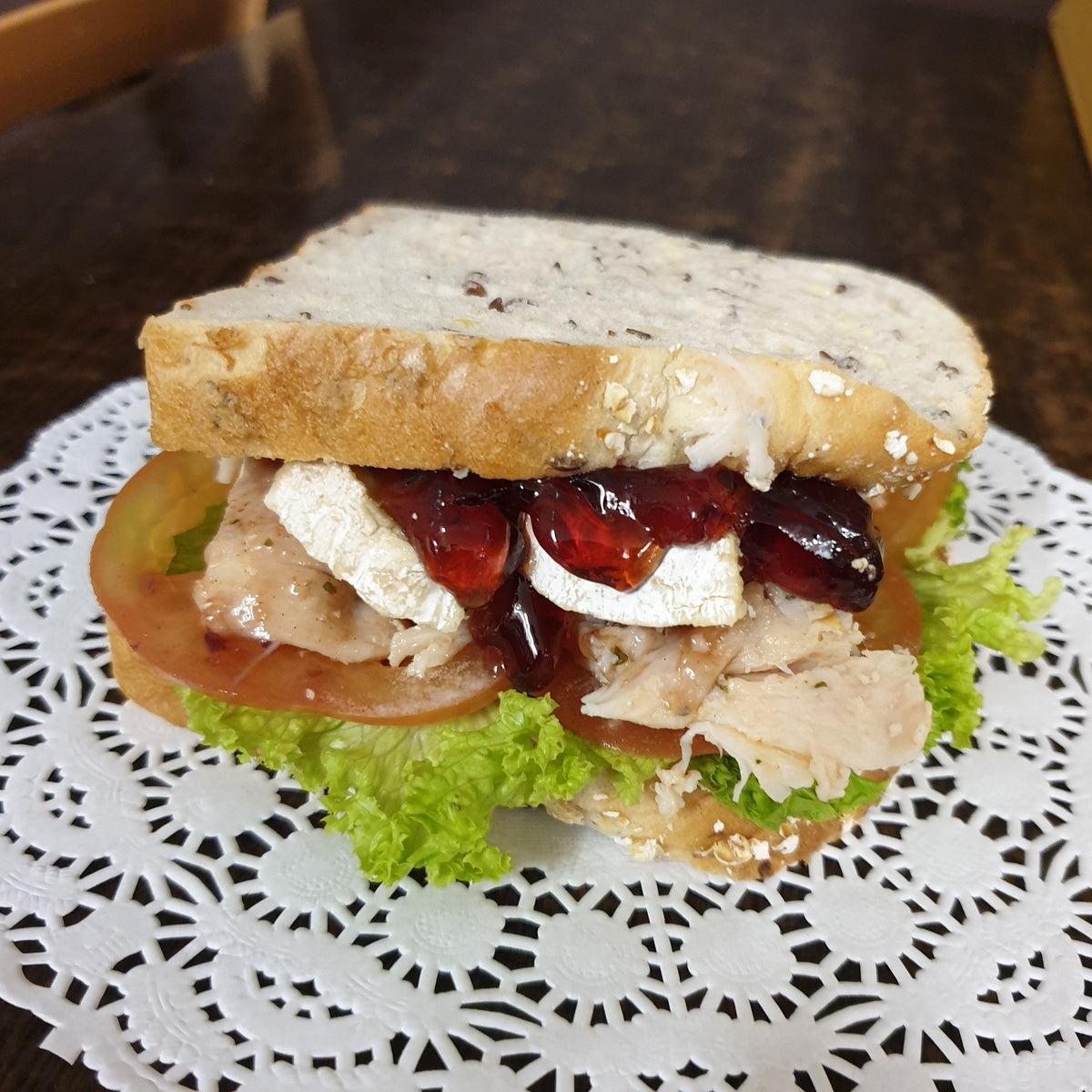 Chicken, Brie & Cranberry Dagwood -  chicken, sandwiches