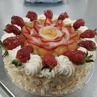 Fresh Fruit Cream Sponge - 8" - Cake