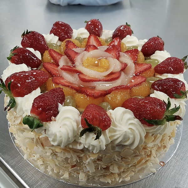 Fresh Fruit Cream Sponge - 8" - Cake